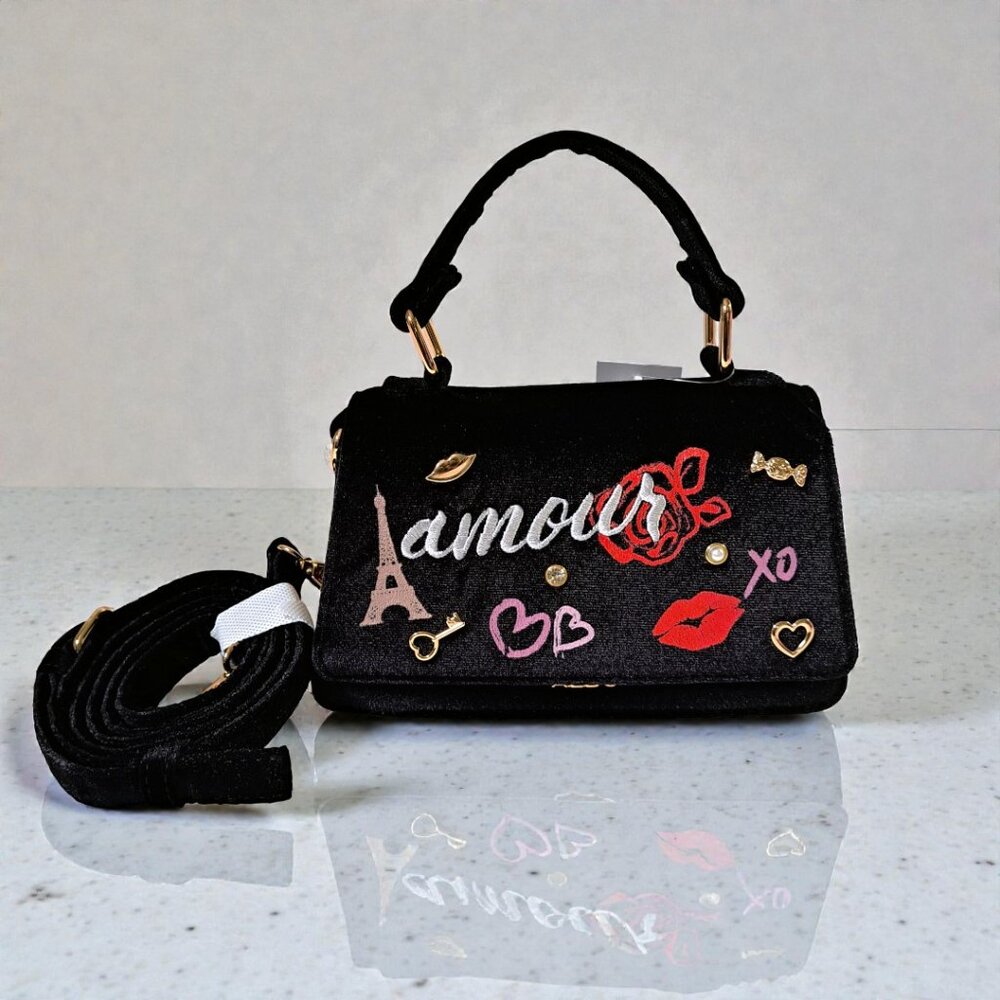 Aldo Black/ Red/ Gold Amour Mini Top Handle Bag NWT